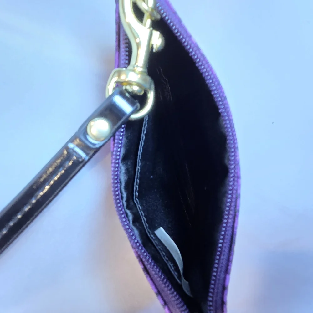 Coach Purple Quilted‎ Wristlet Clutch - Picture 5 of 8